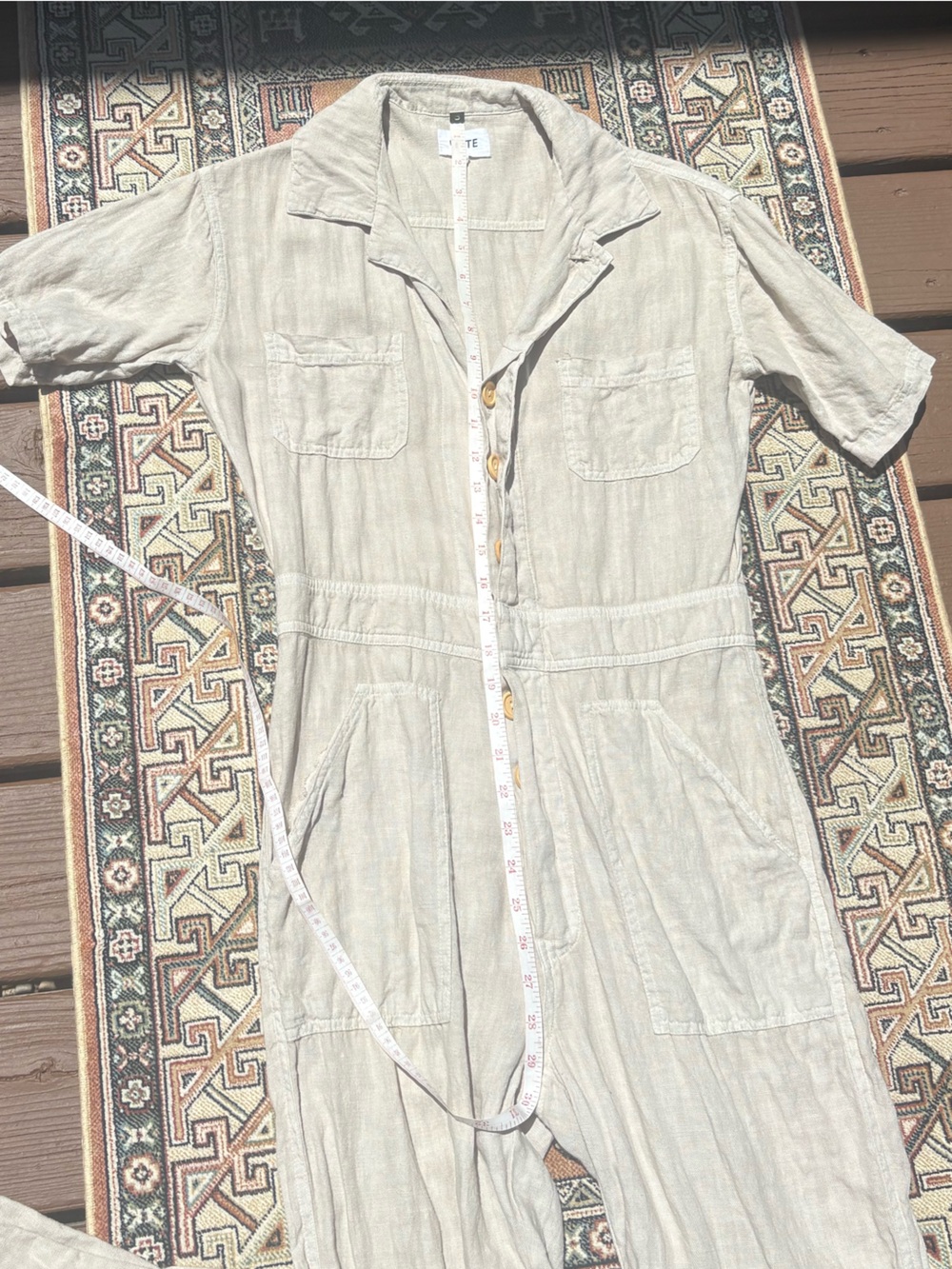 MATE the Label 100% Linen Short Sleeve Jumpsuit - Picture 7 of 11